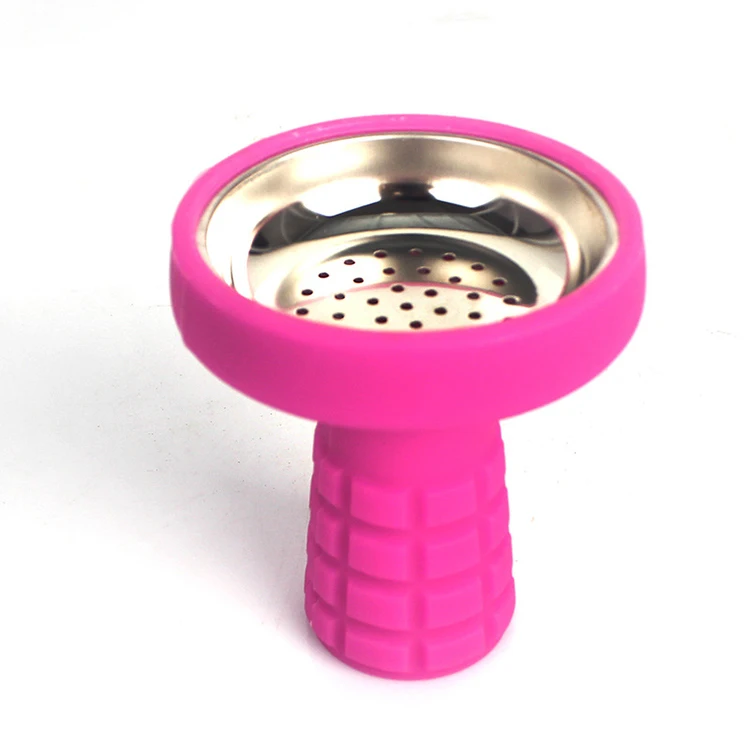 

Wholesale Hand grenade decorative design stainless steel charcoal hookah shisha pot, Pink