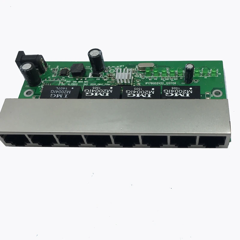 OEM ODM DC Output 24V 8 Ports 10/100Mbps Ethernet Switch Reverse PoE with VlAN