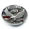 Factory manufacturing fashion antique black silver oval 3D usa eagle men's belt buckle