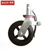 8 inch solid rubber tire wheel pin type scaffolding casters with brake