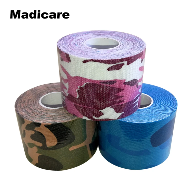 

Printed Kinesiology Tape Camo k tape 5cmx5m Water Repellent Athletic Tape Sports Volleyball Sports Safety Elbow Knee Pads, 3 printed color