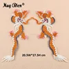 1pair high quality large embroidery back glued dragon patch for clothes