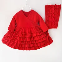 

Wholesale Baby Girls red dress skirts kids wholesale clothing cotton baby