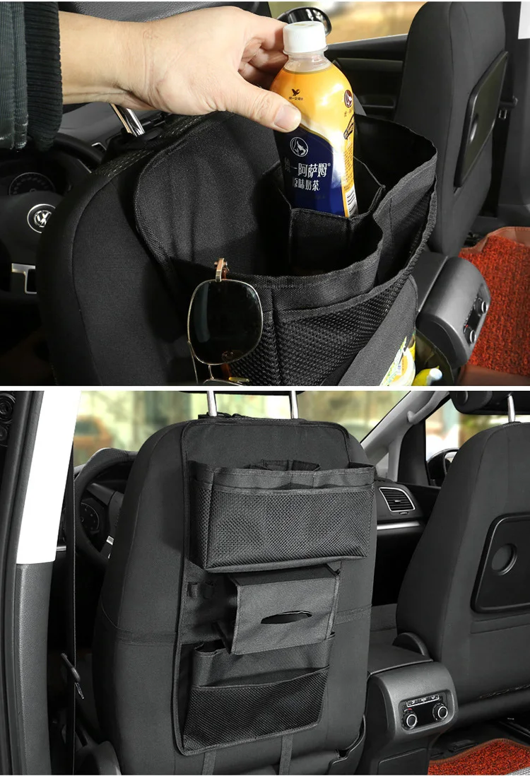 Super quality universal car travel storage bag auto seat back organizer for snacks