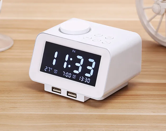 K8 Fm Radio Snooze Alarm Clock Bedside Digital Table Clock For Hotel