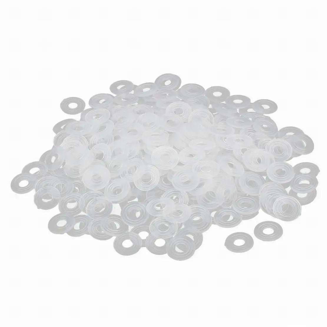 uxcell M4 PE Plastic Flat Insulating Washers Spacers Fastener Clear 100PCS