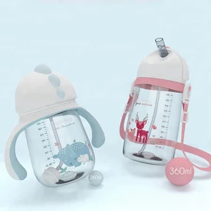 Image of Dinosaur-shape Baby Straw Water Bottle 260ML BPA Free Baby Sippy Cup with Straw