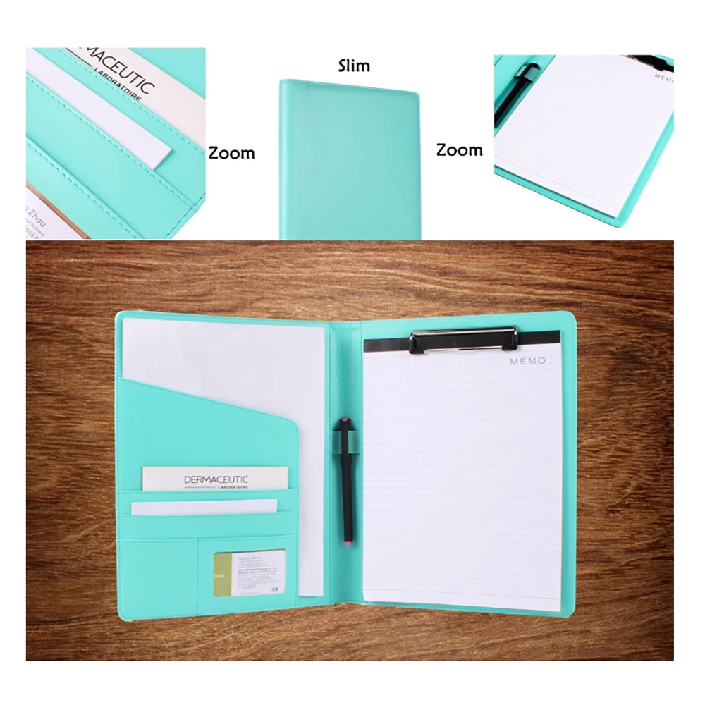 Padfolio Business Resume Portfolio Leather Folder With Clipboard