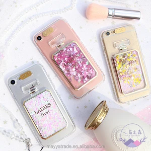 Factory Price Crystal Liquid Bling Sparkle Glitter Quicksand Perfume Bottle Silicone Phone Case