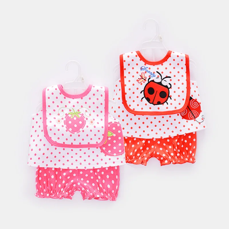 Pa yi fang baby girl dress set summer newborn pants bibs suit spot sales cotton newborn clothing