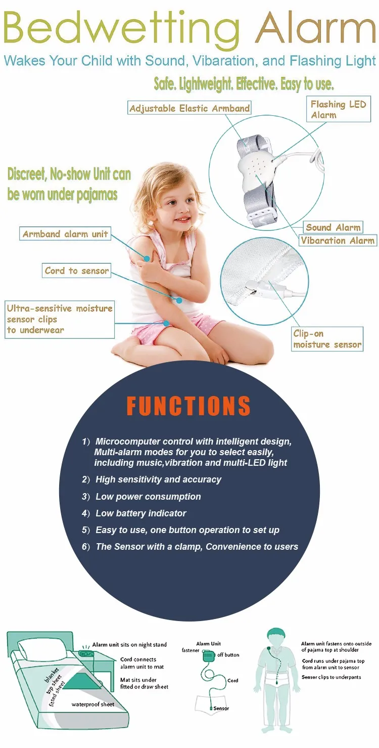 Factory Price Baby Urine Bedwetting Alarm With 2 Year Warranty From Teqin Factory Buy Bed