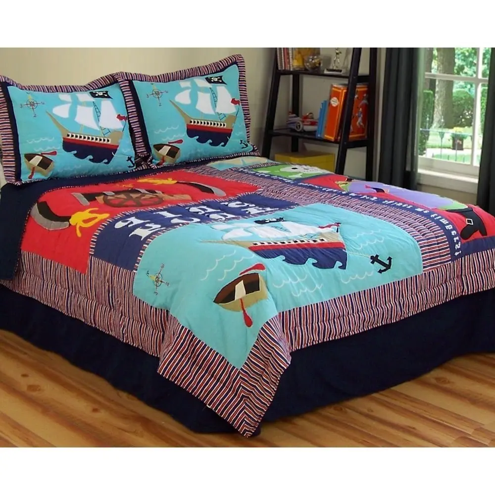 Buy 2 Piece Kids Pirate Themed Bedding Twin Quilt Set ...