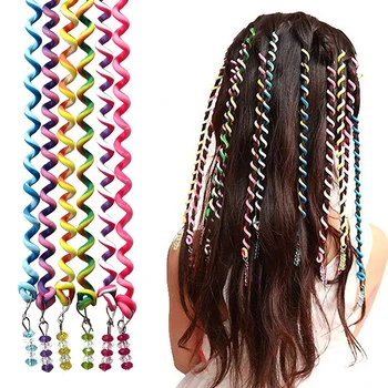 Cheap Wholesale Kids Curler Beads 1pc Rainbow Color Long Elastic ...