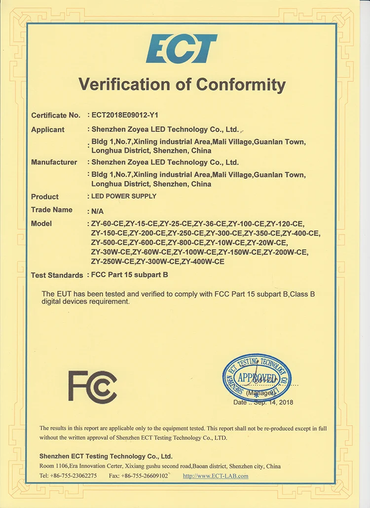 Bis Certificate.