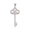 Spanish style silver manufacturer key shaped cz 925 pendant jewelry flower pendant