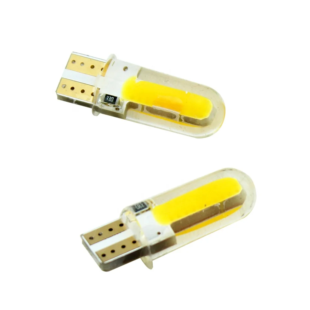 T10 194 2825 WY5W W5W COB LED Silica Gel Waterproof Wedge Light 501 Silicone Car Reading Dome Lamp Auto Parking Bulbs 12V