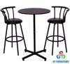 Metal frame pub table set bar table with 2 padded stools wholesale