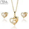 DTINA ES-0305 2019 Cute Animal Heart Pendant Dolphin Design Earrings Necklace Set