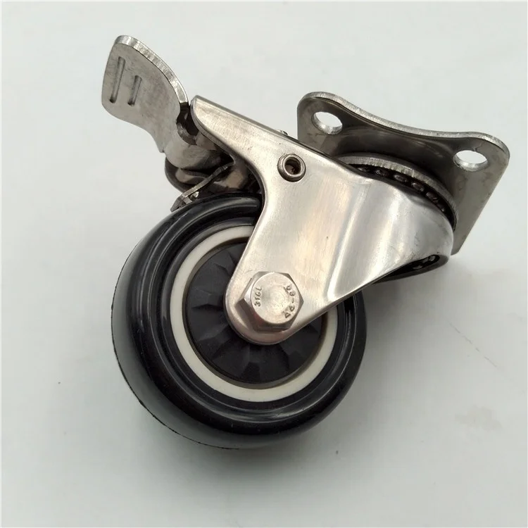 304 stainless steel casters 2 inch solid rubber caster wheels