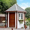 Prefabricated tea room/reading space/children/storage room use portable octagon shape tiny wood log home kit prefab cabin house