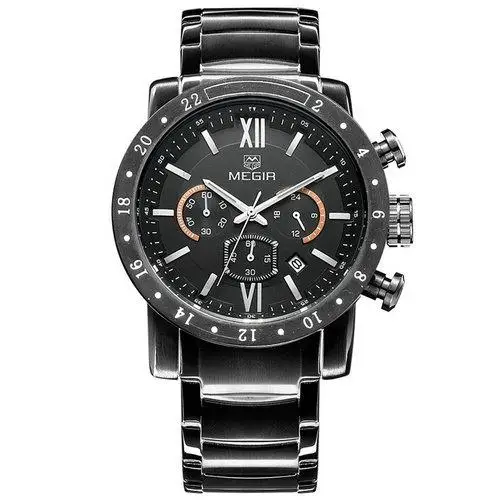 

Megir 3008 Quartz Watch Men Relogio Masculino Quartz Wristwatch New Fashion Casual Full Steel Watches, 5 color for you choose