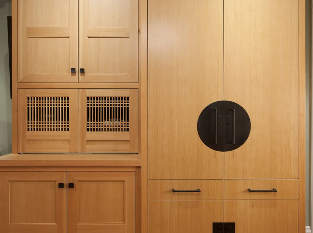 Traditional Japanese Storage Mixed With Modern Kitchen