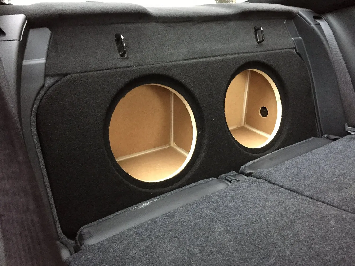 Zenclosures 2015-2016 Mustang 2-10" Subwoofer Box W/recessed Mounting Holes, FRONT FIRE - BLACK, Version 2