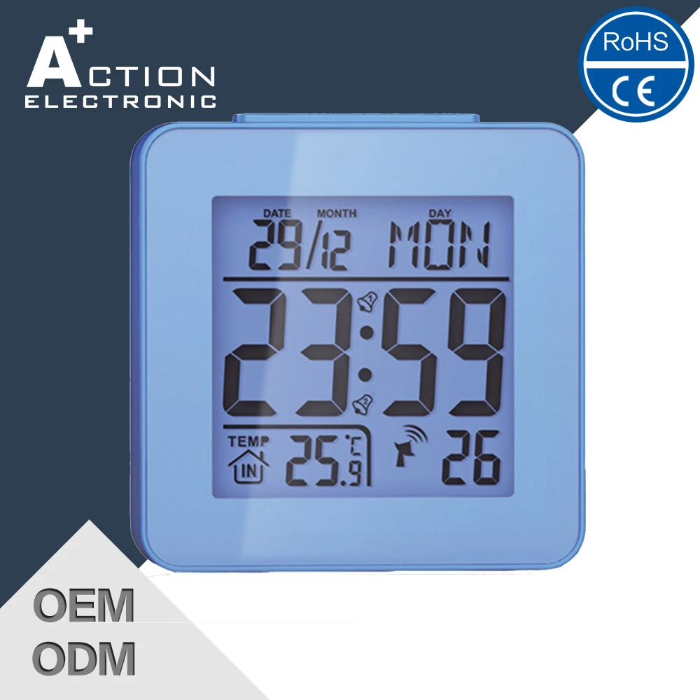 Rohs Jog Dial Digital Lcd Arabic Numbered Clock Smart Alarm Clock With