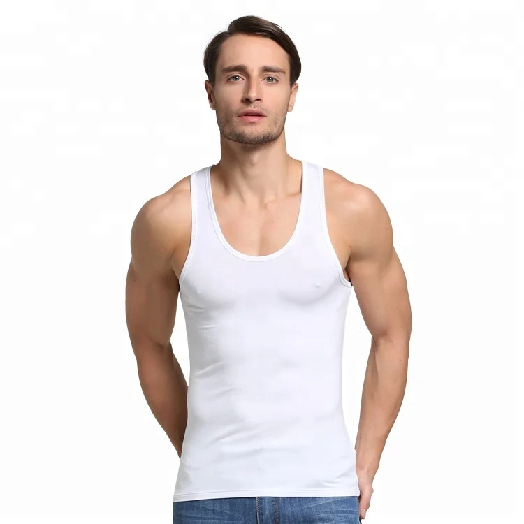 

Wholesale Alanshow 100 cotton rib mens blank tank top solid men tank tops