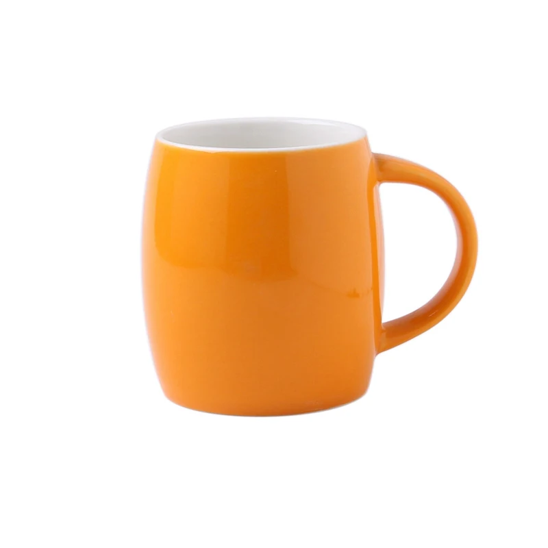 

wholesale / retail factory direct sell cheap price orange color china ceramic porcelain mug cup, As color page