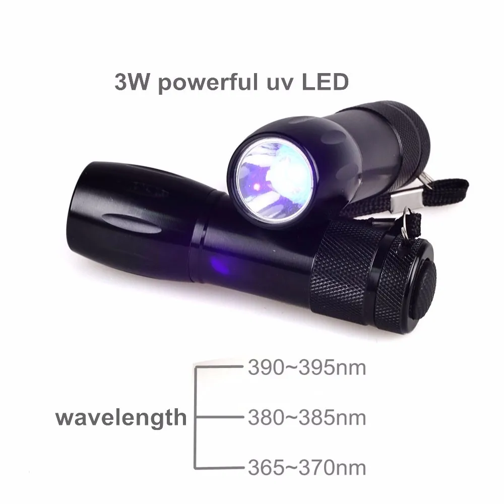 Aluminum Small Portable 365nm nichia uv led flashlight