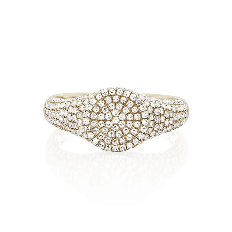 

Latest design Diamond signet pave full zircon jewelry cz ring