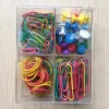 office accessories set paper clip push pin rubber bands hot sale in plastic box