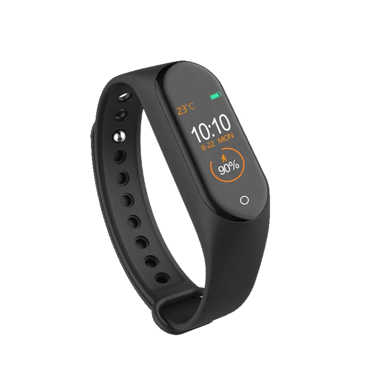 

ixiu 2019 Newest Wristband Smart Bracelet Blood Pressure Heart Rate Monitor Waterproof Fitness Tracker M4 Smart Band, Black blue