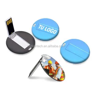 Cute! Small circle/round card usb 2GB 4GB 8GB pen drive/flash drive with custom printing for business