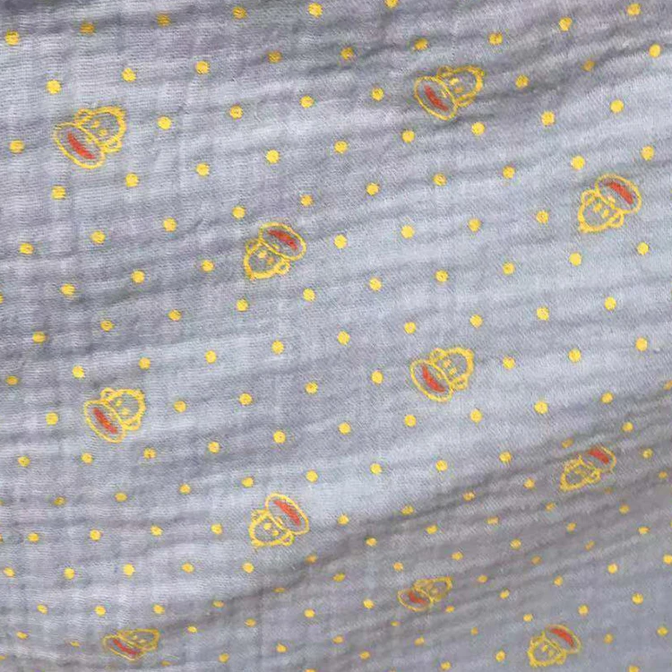 
Wholesale cheap custom pattern 100% cotton gauze crinkle fabric in india for baby 