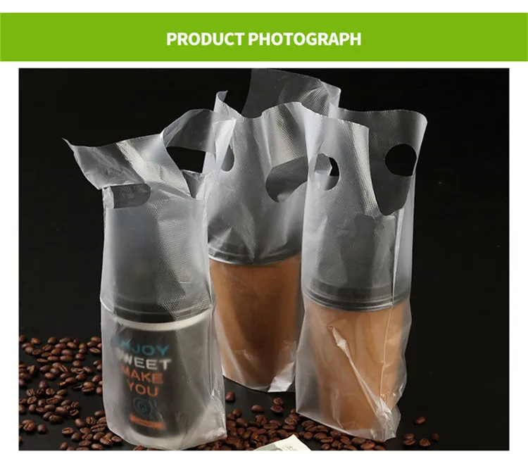 Disposable Packing Bag Plastic Drinking Takeaway Bag Transparent Coffee