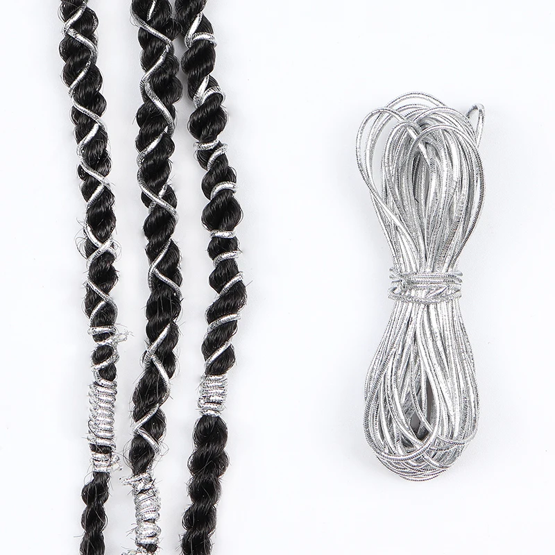 

ZSHAIR 1mm Diameter 10m/pc Silver Metallic Cord Jewelry Thread Craft String for Twist Braids, Gold / silver