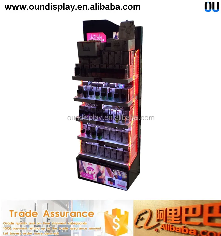 acrylic nail polish display led lights cosmetic opi nail polish display cabinets
