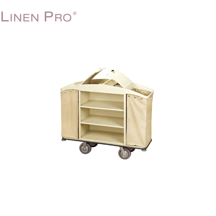 Housekeeping Trolley Cart Laundry Service Stainless Steel Eliya Best Selling Hotel Linen Hotel Lobby Hotel Furniture Carton Box