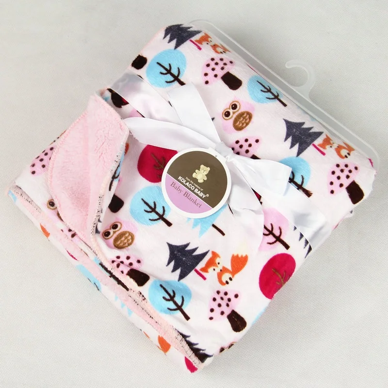 
Newborn Receiving Stroller Flannel Minky Baby Blanket 