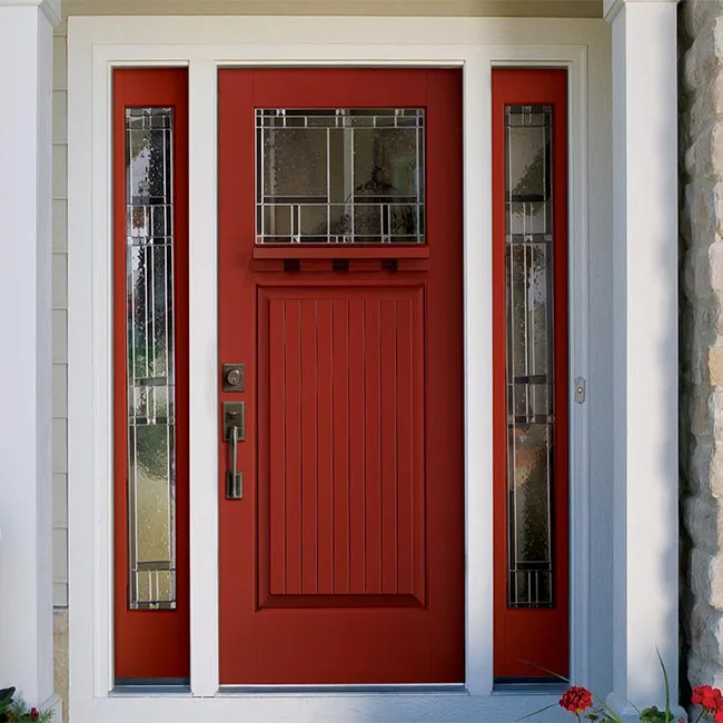 Oak Wood Used Exterior French Church Window Doors Front Design In