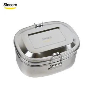Image of Nice Quality And Cheap Stainless Steel Bento Lunch Box 2 tier with lock