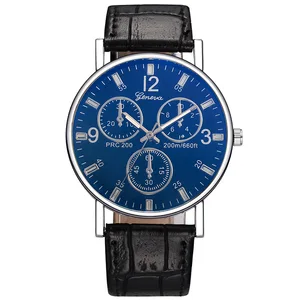 Geneva Blue Light Mirror watch Fashion Men and Women's Watch belt quartz watch spot wholesale