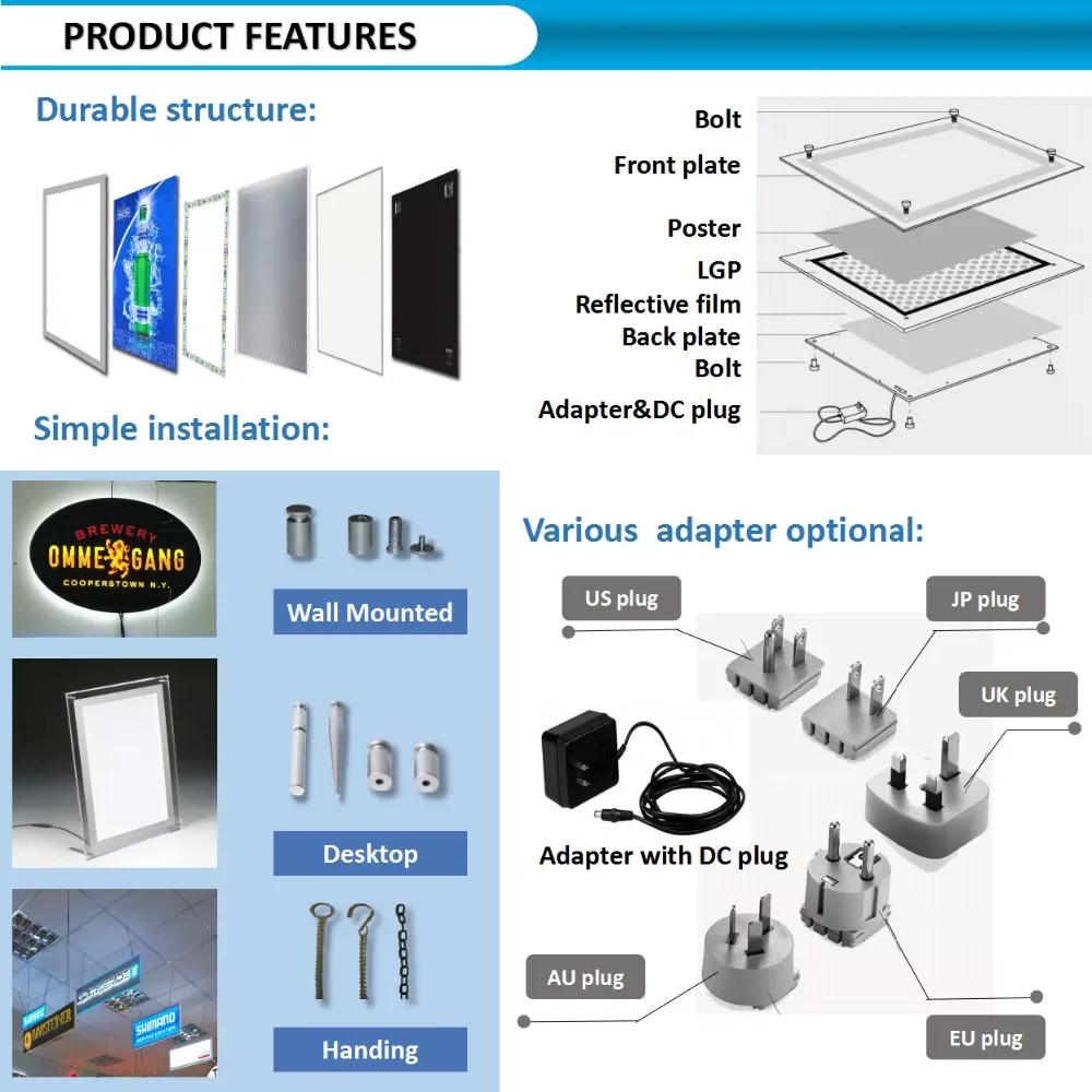 Indoor Wall Mounted Light Box Led Sign Board For Budweiser Buy