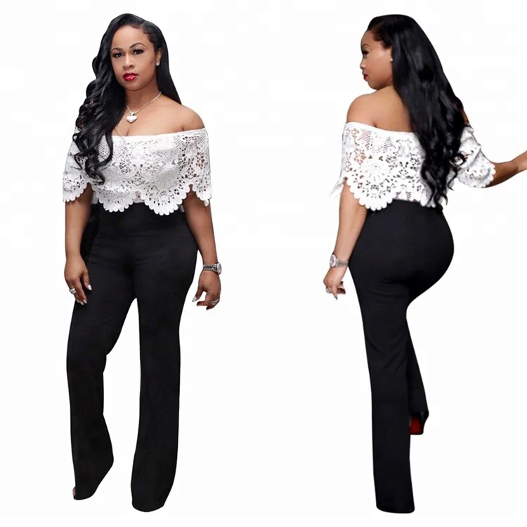 

Women Sexy Off Shoulder Crochet Lace Club Jumpsuit 2018, As pictures show