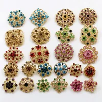 

WeimanJewelry Silver/Gold Plated Assorted Mixed Colour Crystal Rhinestones Brooch Pins Set for DIY Wedding Bouquets
