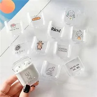 

Protective case for airpods 2 cover cute transparent wireless earphone case For apple airpods case Hard PC earphone covers