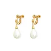 Drop-shaped pearl alloy painless ear clip