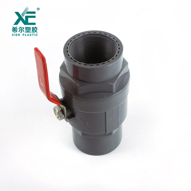 China Supplier Plastic Pvc Two Pieces Ball Valve With Stainless Steel